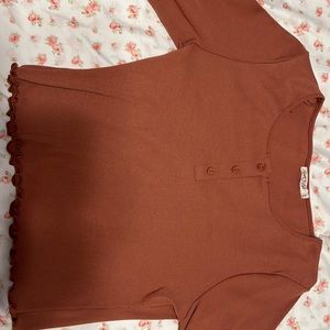 Cute long sleeve brownish orange